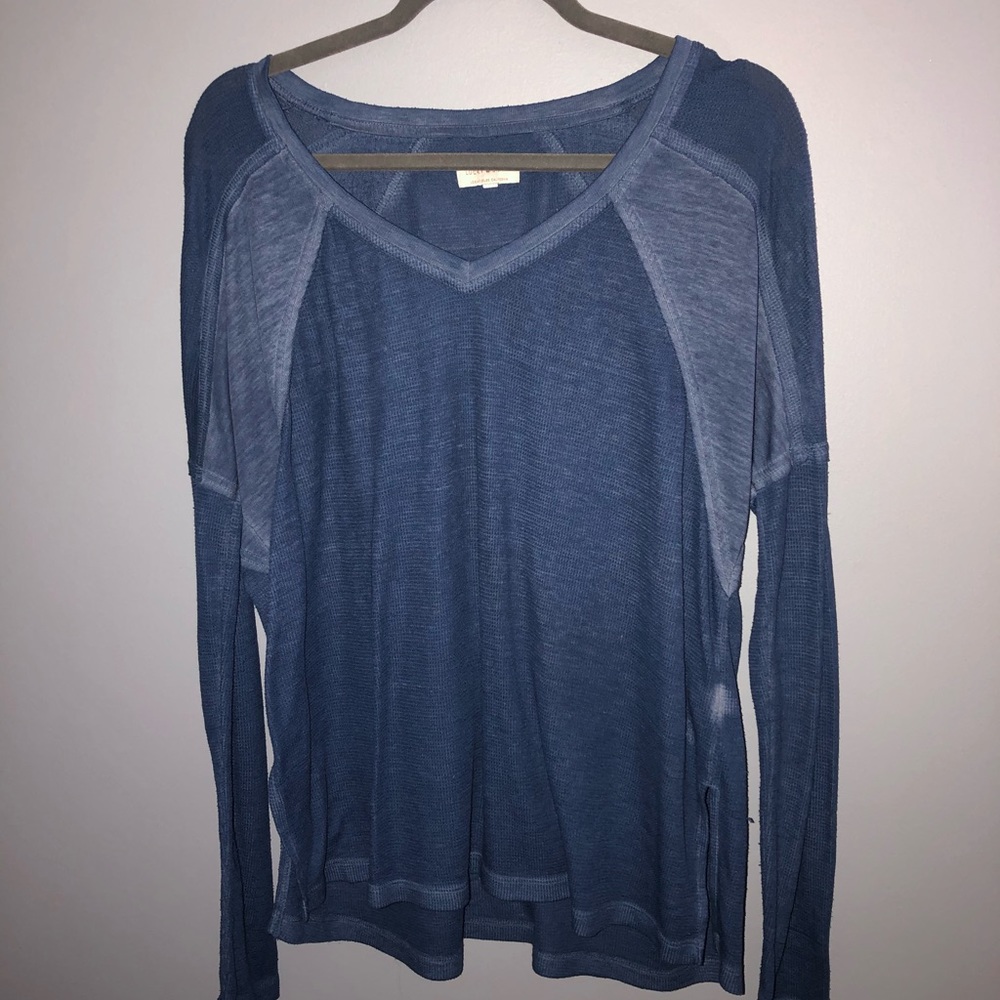 Lucky Brand long sleeve navy blue top